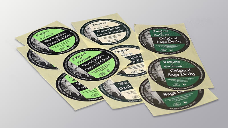 Example of adhesive labels