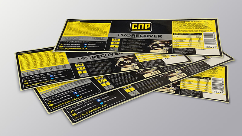 Example of adhesive labels